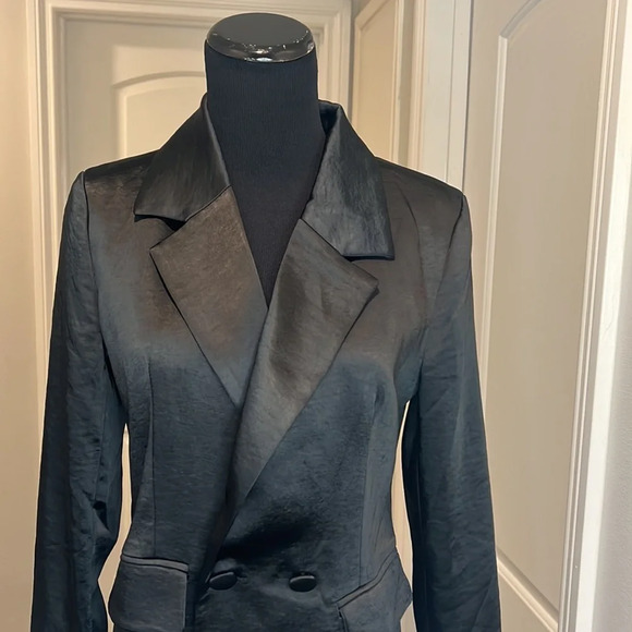 Princess Polly Black Satin Blazer Mini Dress - Picture 3 of 15